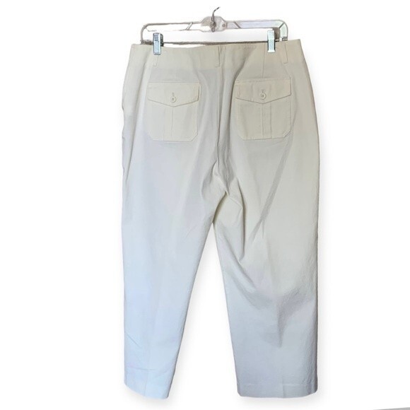 SALE! Evelyn & Arthur Off-White Cotton-Blend Cropped Pants - Size 14 - Picture 2 of 9